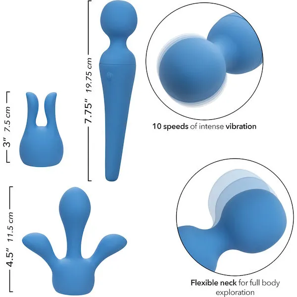Couture Collection Body Wand Vibrator Kit - Blue