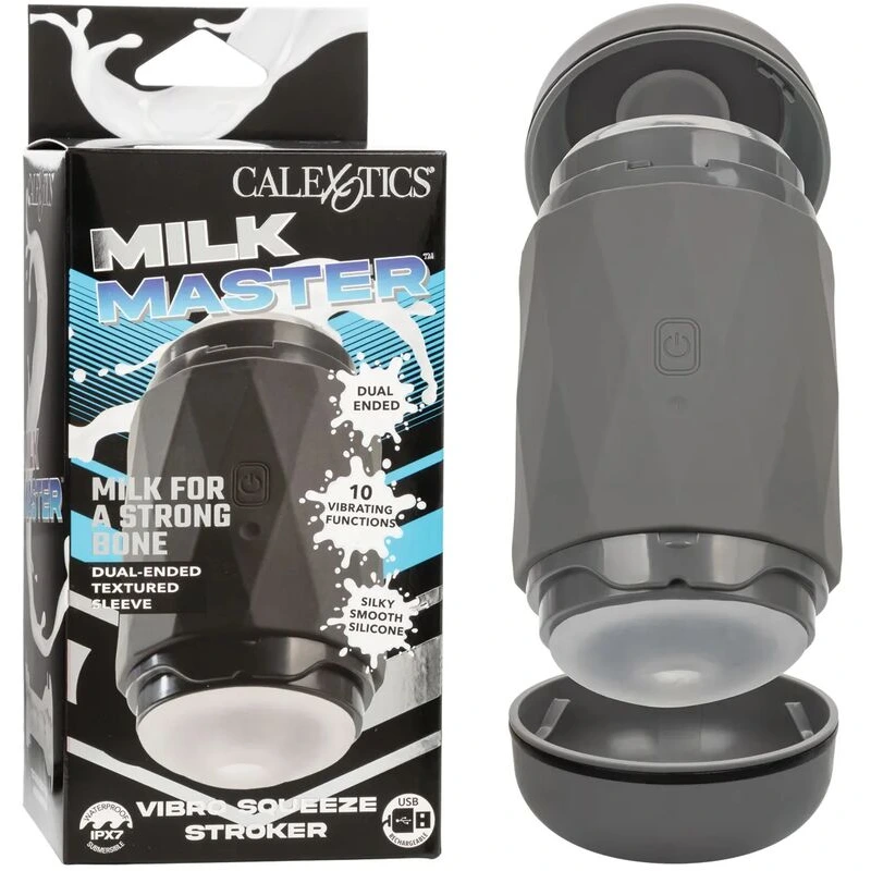 Milk Master Vibro Squeeze Stroker - Black