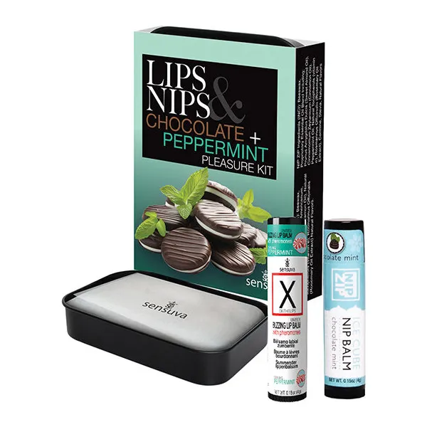 Sensuva-Lips-and-Nips-Pleasure-Kit-Chocolate-Nip-Zip-Chocolate-Peppermint-XBalm-50-Ways-to-Kiss-Guide