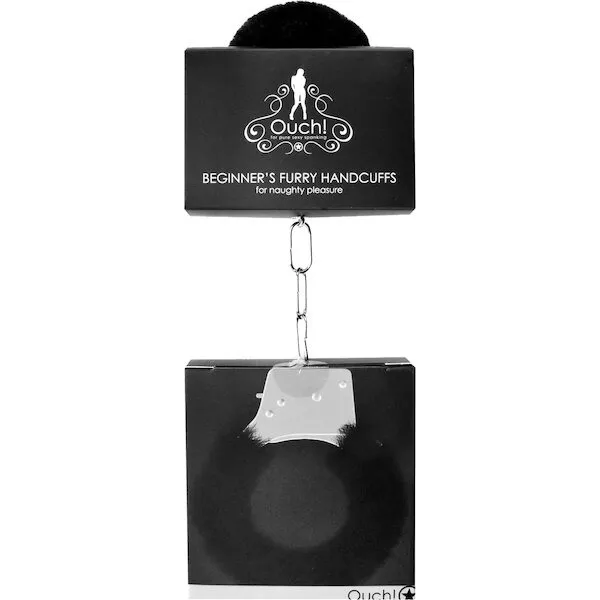 Shots-Ouch-Beginner-039-s-Handcuffs-Furry-Black