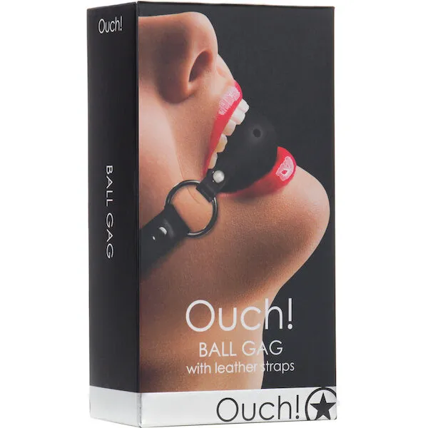 Shots-Ouch-Ball-Gag-w-Leather-Straps-Black