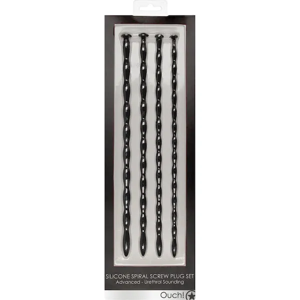 Shots-Ouch-Advanced-Urethral-Sounding-Silicone-Spiral-Plug-Set-Black