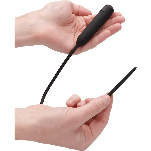 Shots-Ouch-Extra-Long-Urethral-Sounding-Silicone-Vibrating-Bullet-Plug-Black