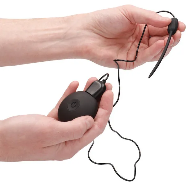 Shots-Ouch-Urethral-Sounding-Silicone-Rechargeable-and-Remote-Controlled-Vibrating-Plug-Black