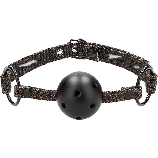 Shots-Ouch-Breathable-Ball-Gag-w-Denim-Straps-Black