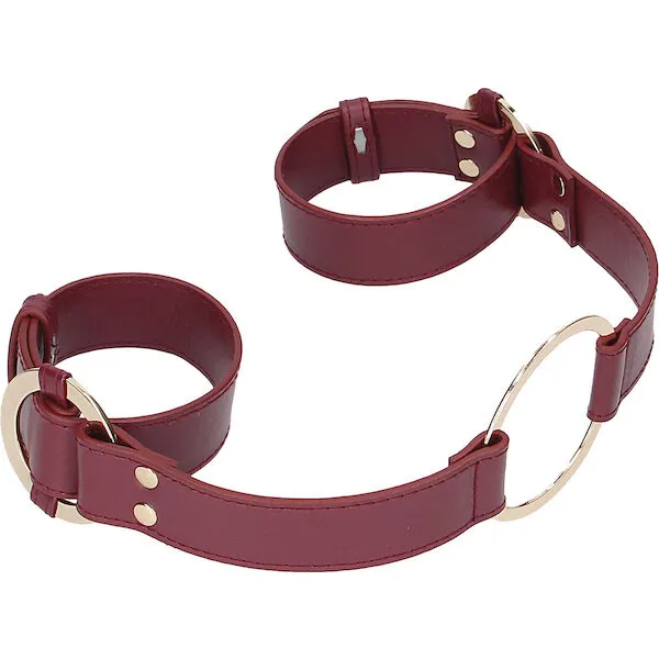 Shots-Ouch-Halo-Handcuff-w-Connector-Burgundy