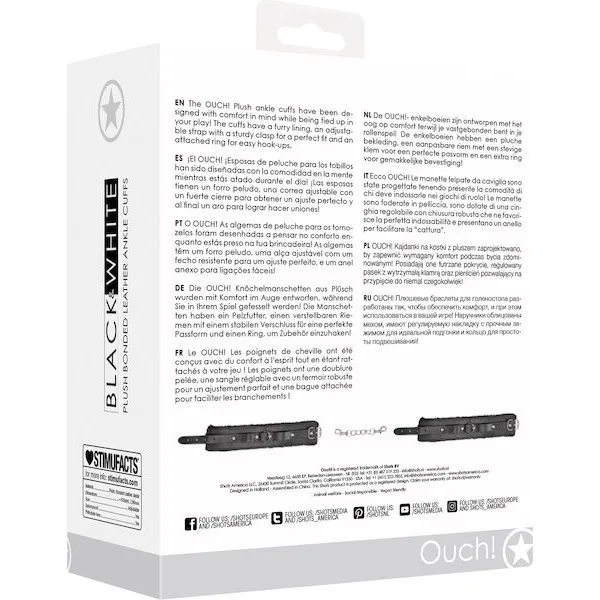 Shots-Ouch-Black-and-White-Plush-Bonded-Leather-Ankle-Cuffs-Black