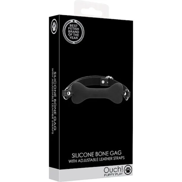 Shots-Ouch-Puppy-Play-Silicone-Bone-Gag-Black