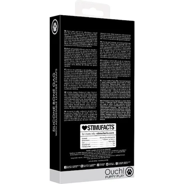 Shots-Ouch-Puppy-Play-Silicone-Bone-Gag-Black