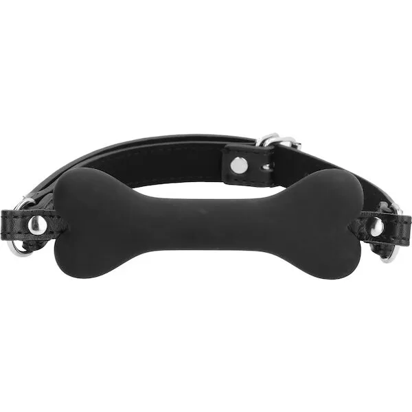 Shots-Ouch-Puppy-Play-Silicone-Bone-Gag-Black