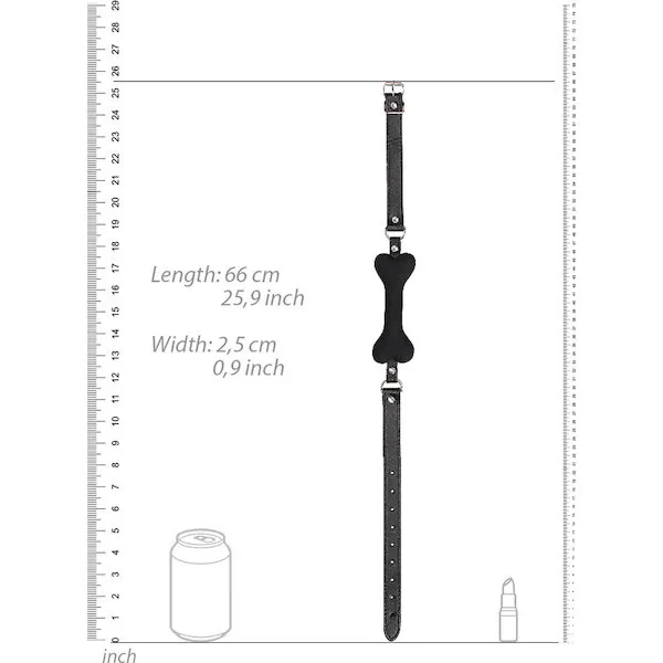 Shots-Ouch-Puppy-Play-Silicone-Bone-Gag-Black