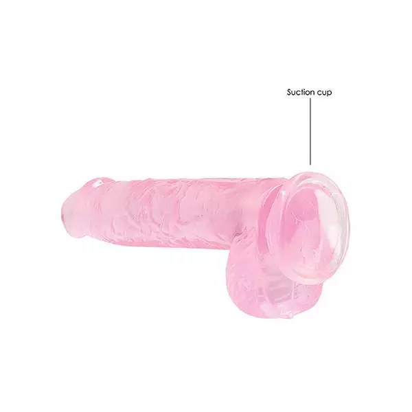 Shots-RealRock-Realistic-Crystal-Clear-6-inch-Dildo-w-Balls-Pink