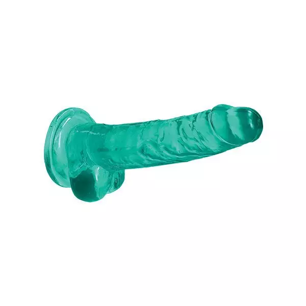 Shots-RealRock-Realistic-Crystal-Clear-7-inch-Dildo-w-Balls-Turquoise