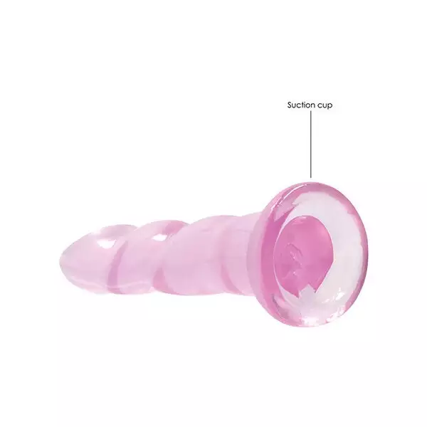 Shots-RealRock-Crystal-Clear-Non-Realistic-7-inch-Dildo-Pink
