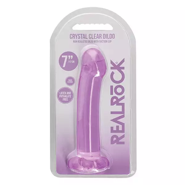 Shots-RealRock-Crystal-Clear-7-inch-Dildo-Purple
