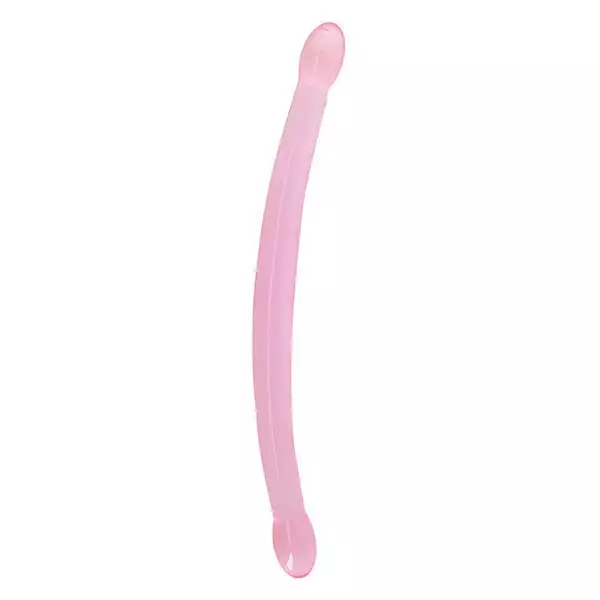 Shots-RealRock-Crystal-Clear-17-inch-Double-Dildo-Pink