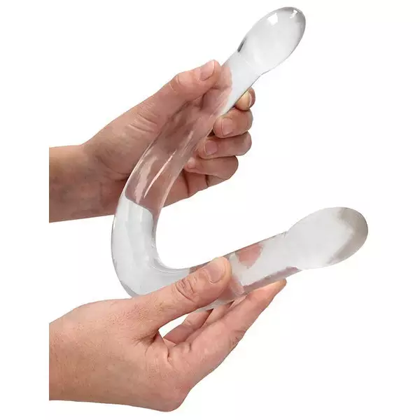 Shots-RealRock-Crystal-Clear-17-inch-Double-Dildo-Transparent