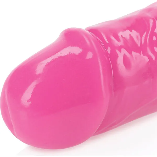 Shots-RealRock-15-inch-Double-Dong-Glow-in-the-Dark-Neon-Pink