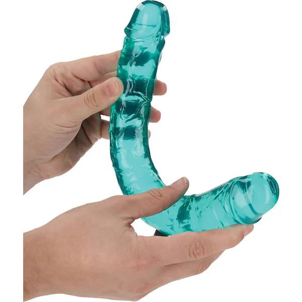 Shots-RealRock-Crystal-Clear-13-inch-Double-Dildo-Turquoise