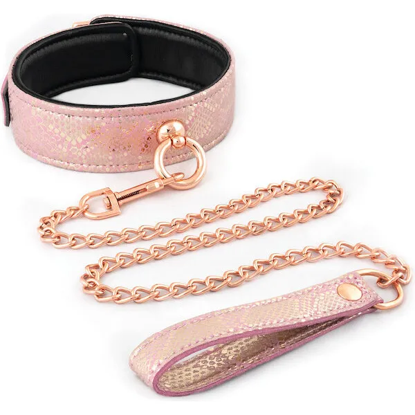 Spartacus-Micro-Fiber-Collar-and-Leash-w-Leather-Lining-Pink