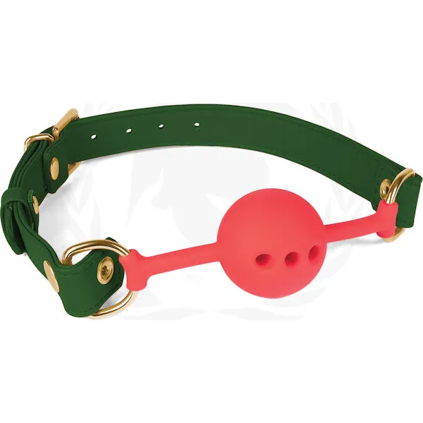 Spartacus-Silicone-Ball-Gag-w-Green-PU-Straps-46-mm