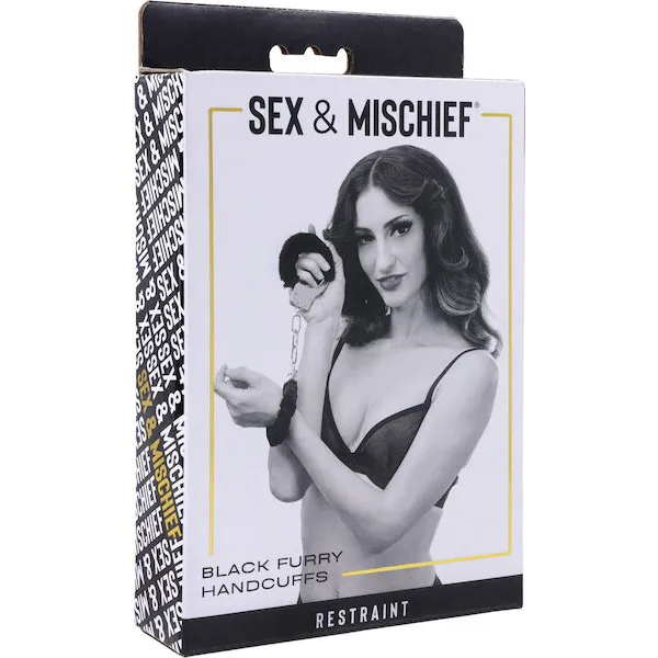 Sex-and-Mischief-Furry-Handcuffs-Black