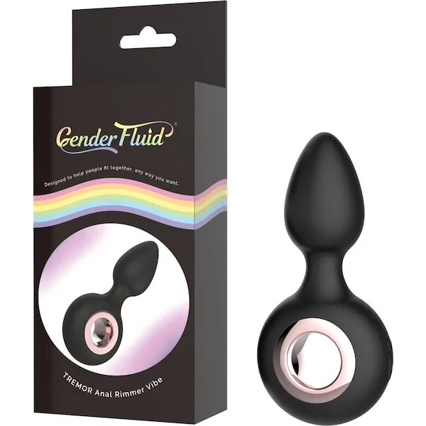 Gender Fluid Tremor Ring Plug Anal Vibe - Black