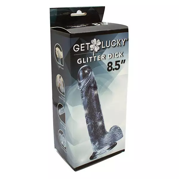 Get-Lucky-8-5-inch-Real-Skin-Glitter-Dick-Clear
