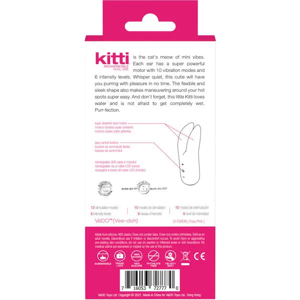 VeDO Kitti Rechargeable Dual Vibe - Foxy Pink