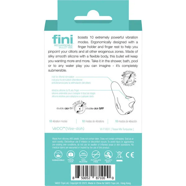 VeDO Fini Rechargeable Bullet Vibe - Turquoise