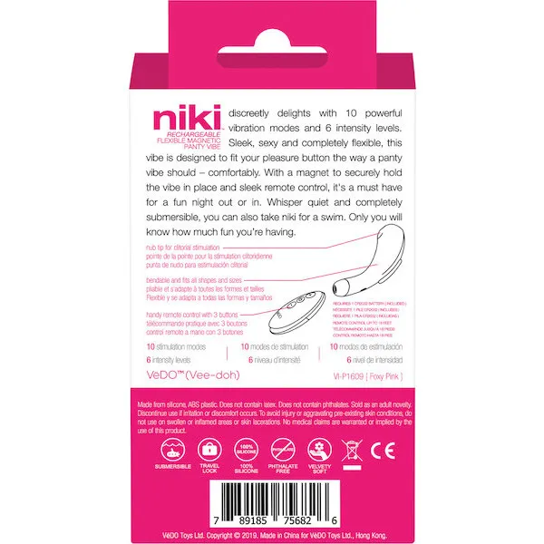 VeDO Niki Rechargeable Panty Vibe - Foxy Pink