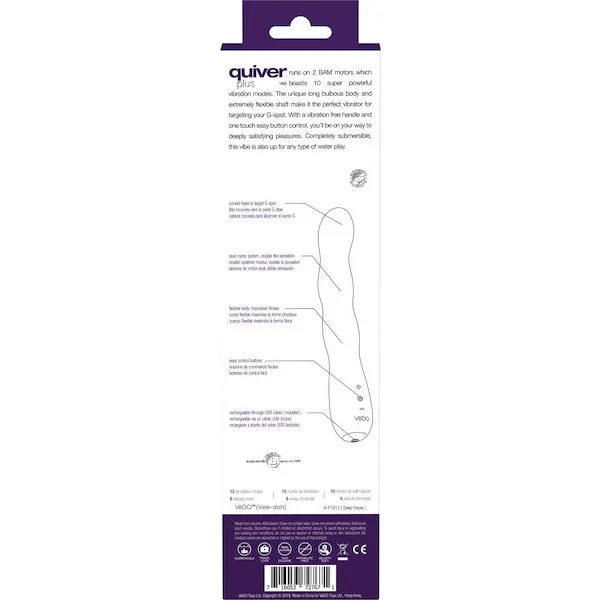 VeDO Quiver Plus Rechargeable Vibe - Deep Purple