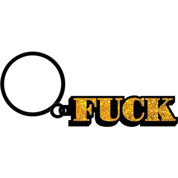 Wood-Rocket-Fuck-Keychain-Gold