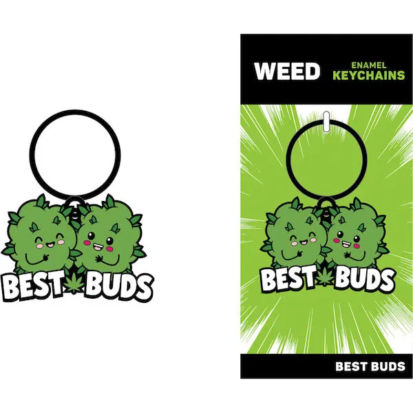 Wood-Rocket-Weed-Best-Buds-Keychain-Green