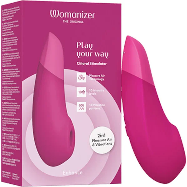 Womanizer Enhance 2 in 1 Pleasure Air & Vibrations - Vibrant Pink