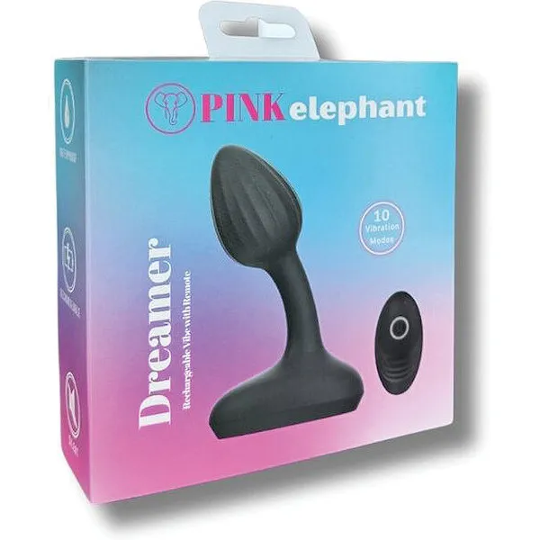 Pink-Elephant-Dreamer-Rechargeable-Vibe-w-Remote-Black
