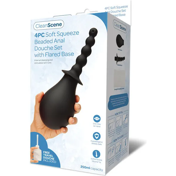 CleanScene-4-Pc-Soft-Squeeze-Beaded-Anal-Douche-Set-w-Flared-Base
