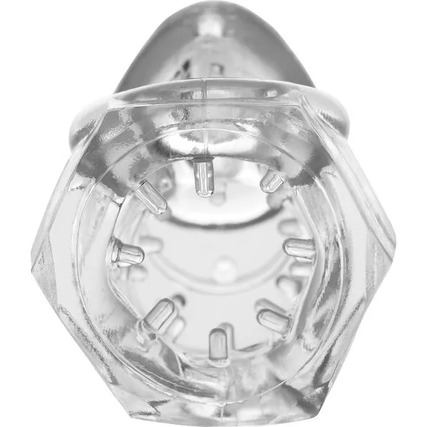Master-Series-Detained-2-0-Restrictive-Chastity-Cage-w-Nubs-Clear