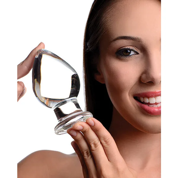 Prisms-Erotic-Glass-Molten-Wide-Glass-Butt-Plug-Clear