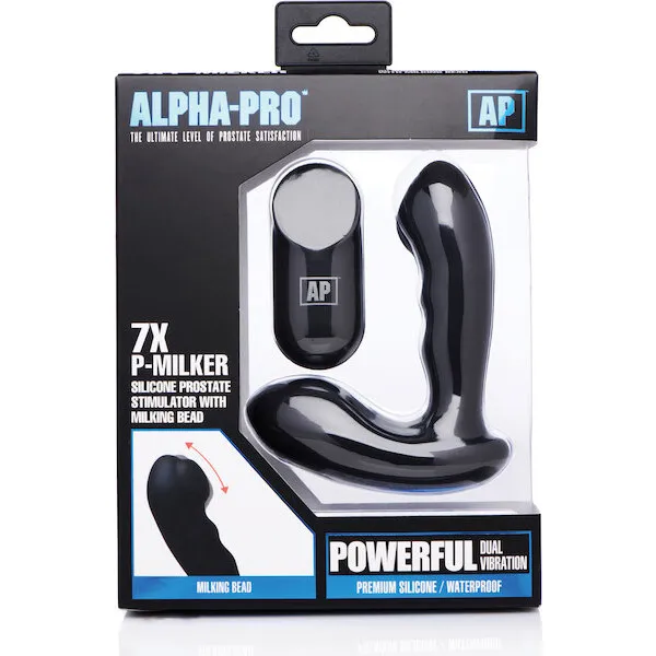Alpha-Pro-7x-P-Milker-Prostate-Stimulator-w-Milking-Bead-Black