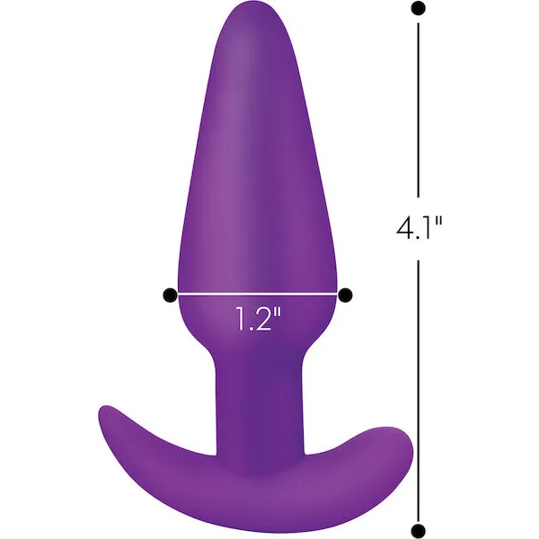 Bang! 21X Vibrating Silicone Butt Plug w/Remote - Purple