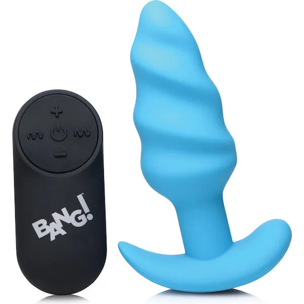 Bang-Vibrating-Butt-Plug-w-Remote-Control-Blue
