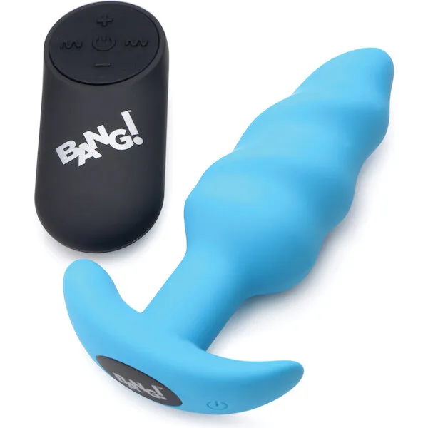 Bang-Vibrating-Butt-Plug-w-Remote-Control-Blue