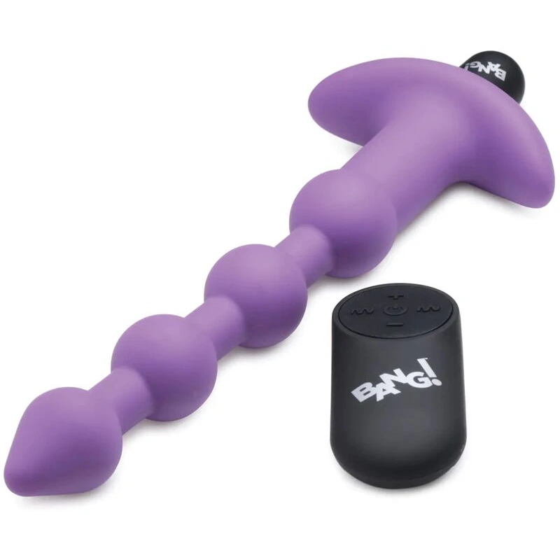 Bang-28X-Vibrating-Silicone-Anal-Beads-w-Remote-Control-Purple