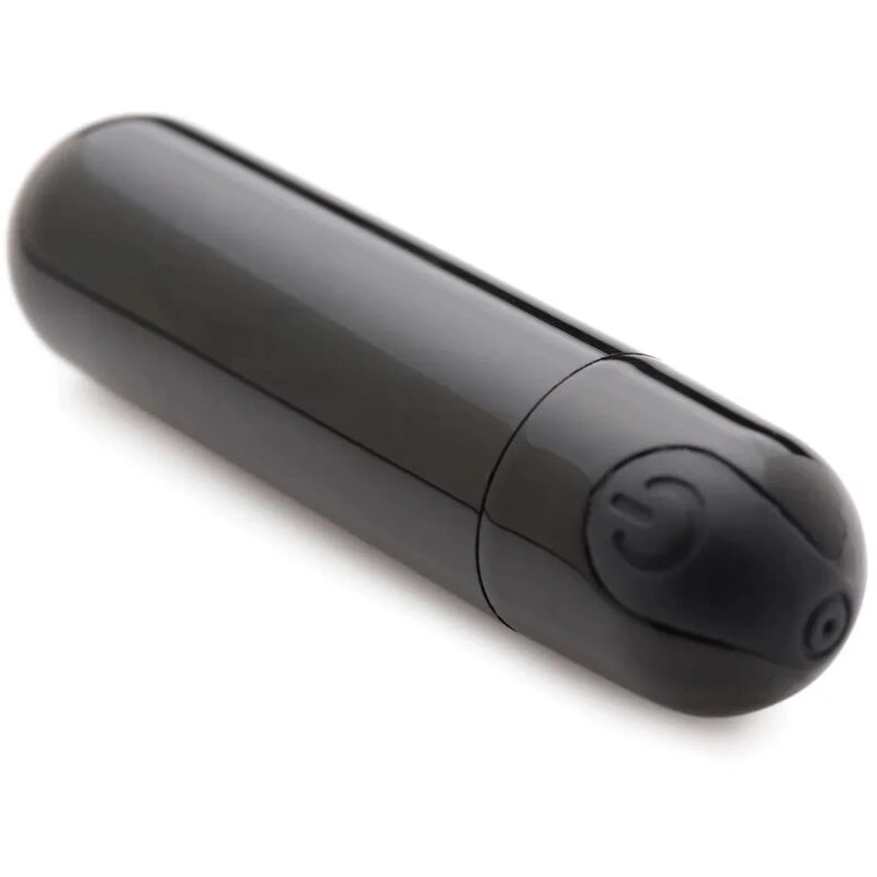 Bang! 10X Rechargeable Vibrating Metallic Bullet - Black
