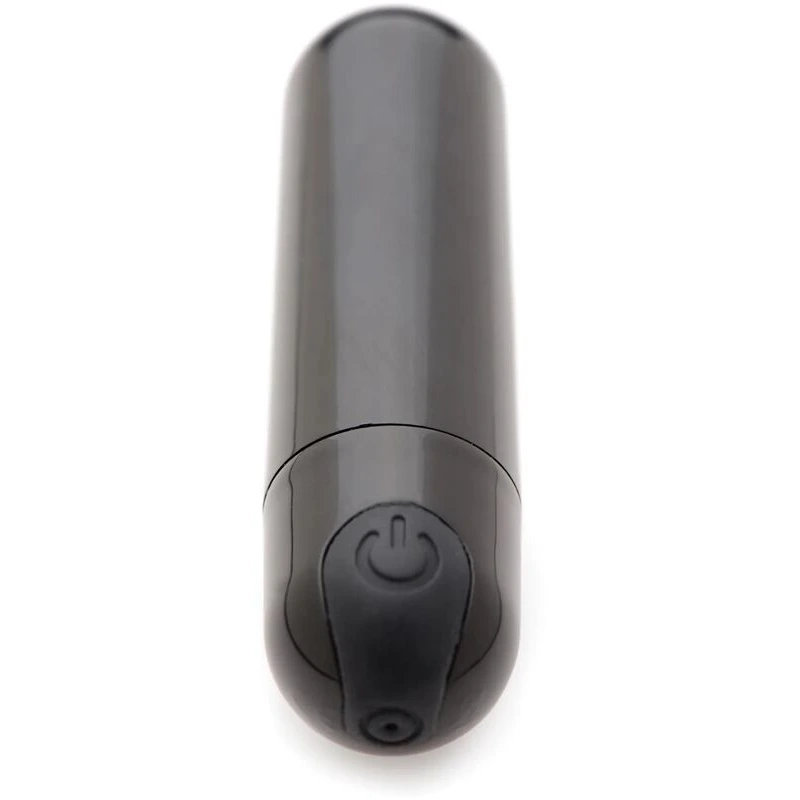 Bang! 10X Rechargeable Vibrating Metallic Bullet - Black