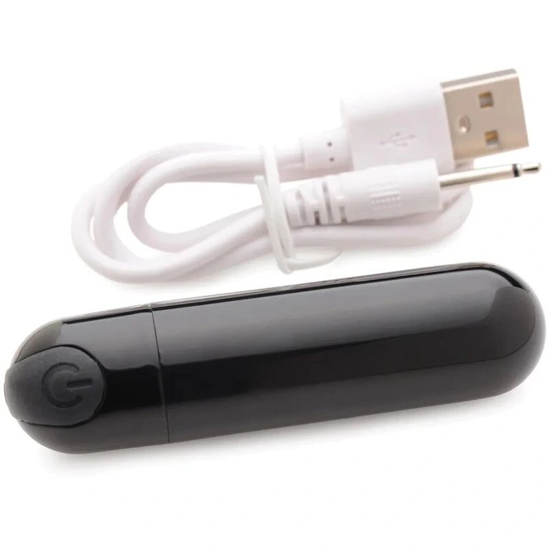 Bang! 10X Rechargeable Vibrating Metallic Bullet - Black