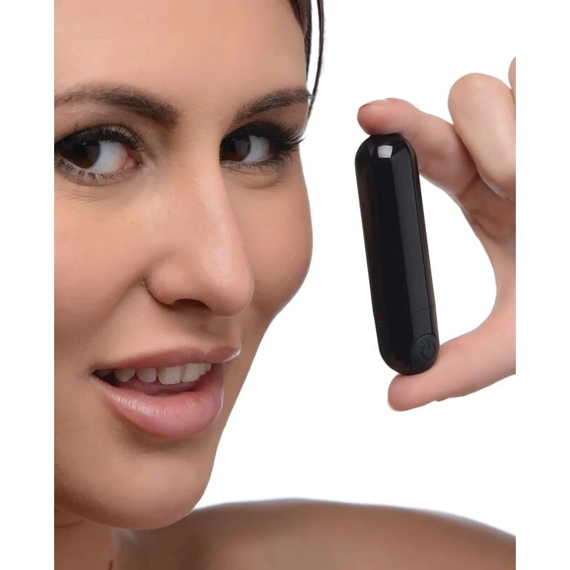 Bang! 10X Rechargeable Vibrating Metallic Bullet - Black