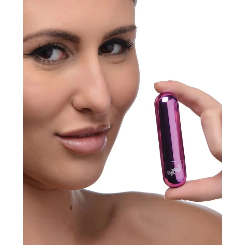 Bang! 10X Rechargeable Vibrating Metallic Bullet - Purple