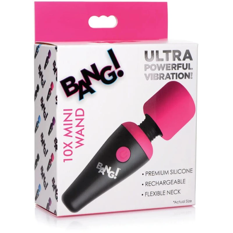 Bang! 10X Vibrating Mini Silicone Wand - Pink